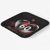 60e Jubileum hartbrok met rood hart Papieren Bordje (Gebogen)