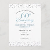 60e Jubileum Hartelijk Confetti Opslaan Datum Aankondigingskaart (Voorkant)