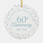 60e Jubileum Harten Confetti Keramisch Ornament (Voorkant)