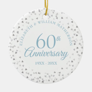 60e Jubileum Harten Confetti Keramisch Ornament