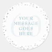 60e Jubileum Harten Confetti Ronde Sticker (Voorkant)