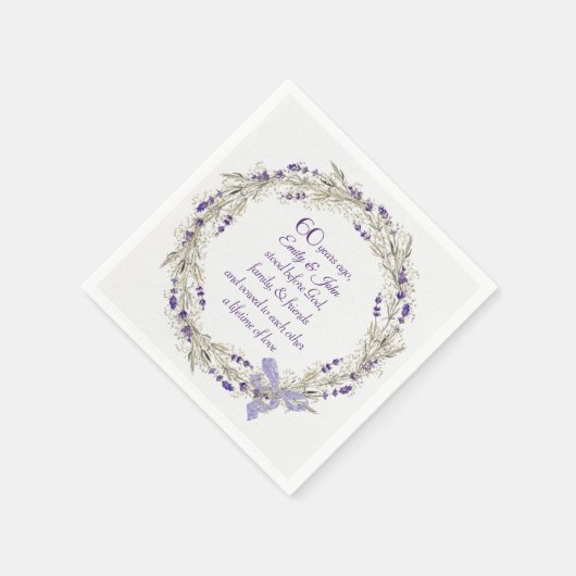 60e Jubileum Lavender Wreath Servet (Hoek)