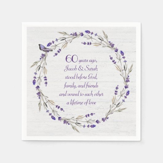 60e Jubileum Lavender Wreath Servet (Voorkant)
