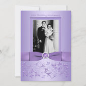 60e Jubileum Lila Floral Uitnodiging (Voorkant)