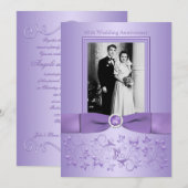 60e Jubileum Lila Floral Uitnodiging (Voorkant / Achterkant)