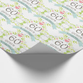 60e Jubileum Love Heart Gift Wrap Cadeaupapier (Hoek)