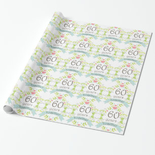 60e Jubileum Love Heart Gift Wrap Cadeaupapier