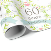 60e Jubileum Love Heart Gift Wrap Cadeaupapier (Rol Hoek)