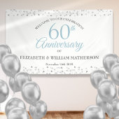 60e Jubileum Love Hearts Confetti Welkom Spandoek