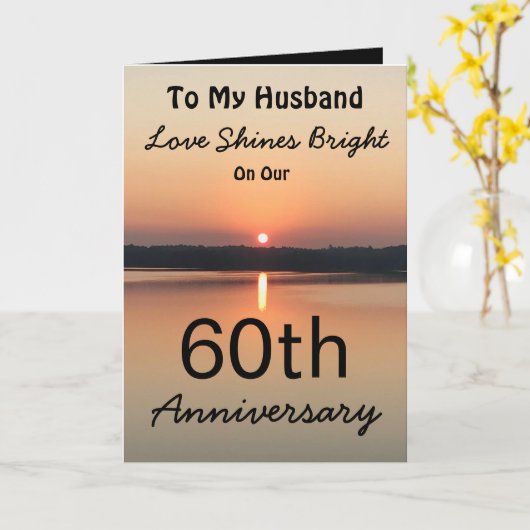 60e Jubileum Man Love Shines Bright Kaart (Gele Bloem)