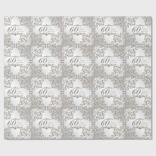 60e Jubileum met glitter-diamant Cadeaupapier (Vlak)