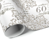 60e Jubileum met glitter-diamant Cadeaupapier (Rol Hoek)