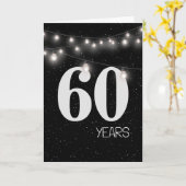 60e Jubileum met lampjes en sterren Kaart (Gele Bloem)