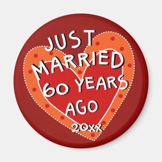 60e Jubileum of Yr Whimsical Heart Gift Magneet (Voorkant)