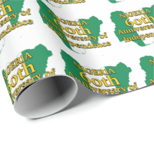 60e Jubileum Onafhankelijkheid   VLAG VAN NIGERIA Cadeaupapier