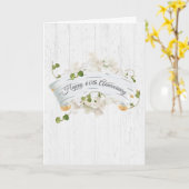 60e Jubileum op berkenrol met klimop Kaart (Gele Bloem)