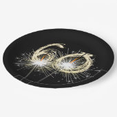 60e Jubileum-partij op zwarte reservekoppen Papieren Bordje (Gekanteld)