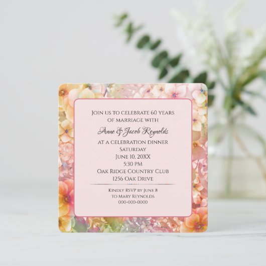 60e Jubileum Party Kosmos Bloementuin Kaart (Staand voorkant)