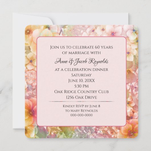 60e Jubileum Party Kosmos Bloementuin Kaart (Voorkant)