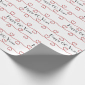 60e Jubileum Red Hearts Cadeaupapier (Hoek)