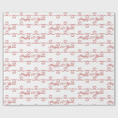 60e Jubileum Red Hearts Cadeaupapier (Vlak)