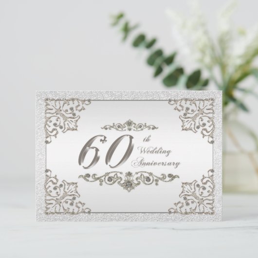 60e Jubileum RSVP-kaart voor bruiloft Kaart (Staand voorkant)