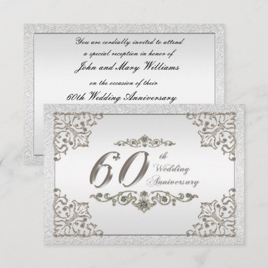 60e Jubileum RSVP-kaart voor bruiloft Kaart (Voorkant / Achterkant)