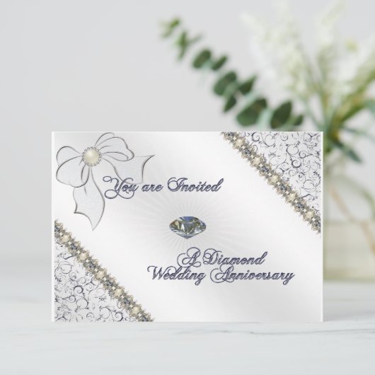 60e Jubileum RSVP-kaart voor bruiloft RSVP Kaartje (Staand voorkant)