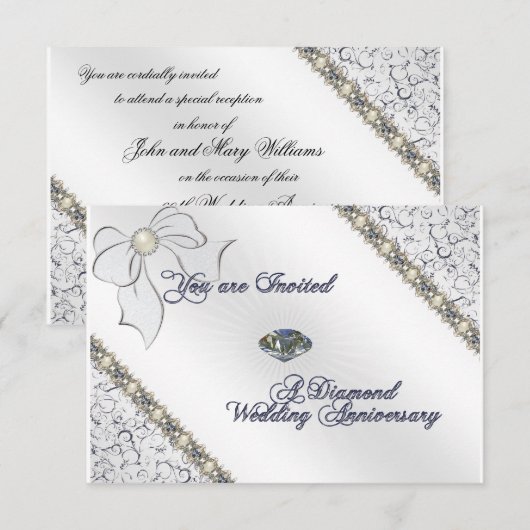 60e Jubileum RSVP-kaart voor bruiloft RSVP Kaartje (Voorkant / Achterkant)