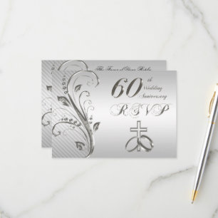 60e Jubileum RSVP-kaart voor bruiloft RSVP Kaartje