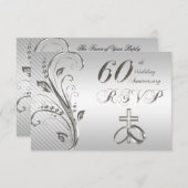 60e Jubileum RSVP-kaart voor bruiloft RSVP Kaartje (Voorkant / Achterkant)