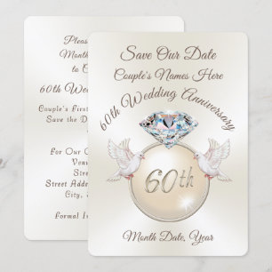 60e jubileum save the date jubileumkaarten kaart