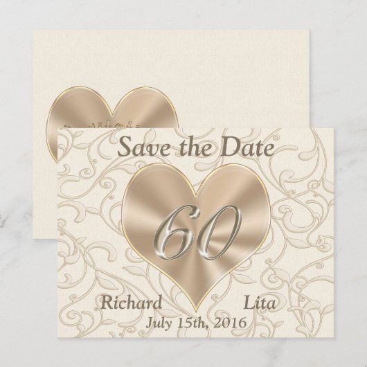 60e Jubileum Save the Date Post Kaarten (Voorkant / Achterkant)