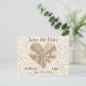 60e Jubileum Save the Date Post Kaarten (Staand voorkant)