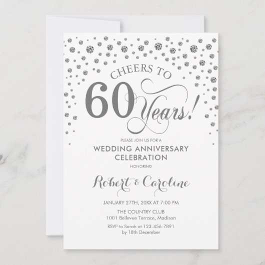 60e Jubileum - Silver White Kaart (Voorkant)