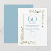 60e Jubileum Sla datum Waterverf Floral op Aankondigingskaart (Voorkant / Achterkant)