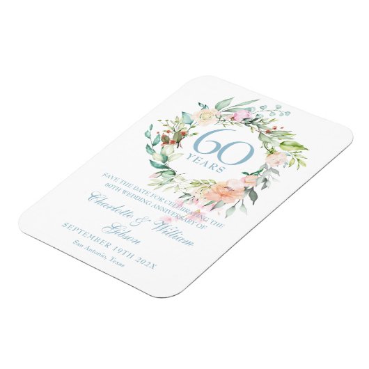 60e Jubileum Sla de Rozen Land Datum op Magneet (Linkerzijde)