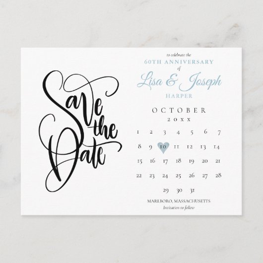 60e Jubileum Sla het startsein voor de datum van d Briefkaart (Voorkant)