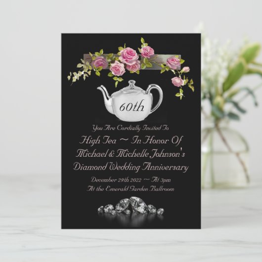 60e Jubileum Tea Uitnodiging (Staand voorkant)