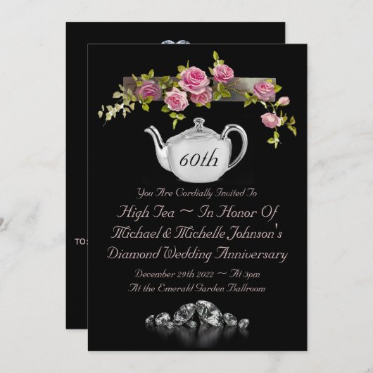 60e Jubileum Tea Uitnodiging (Voorkant / Achterkant)