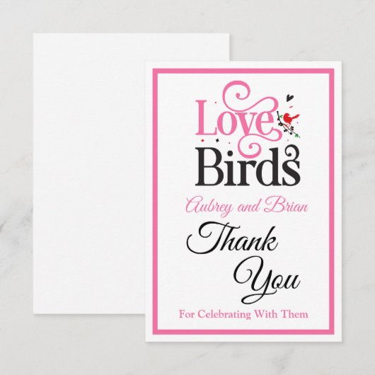 60e Jubileum Tortelduifjes Gepersonaliseerd Bedankkaart (Voorkant / Achterkant)