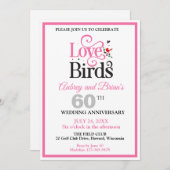 60e Jubileum Tortelduifjes Gepersonaliseerd Kaart (Voorkant / Achterkant)