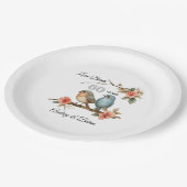 60e Jubileum Tortelduifjes Gepersonaliseerd Papieren Bordje (Gekanteld)