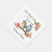 60e Jubileum Tortelduifjes gepersonaliseerde serve Servet (Hoek)