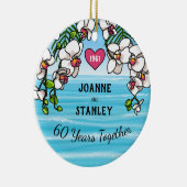 60e Jubileum Tropische strand Orchids Keramisch Ornament (Rechts)