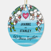 60e Jubileum Tropische strand Orchids Keramisch Ornament (Links)