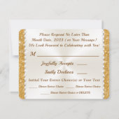 60e Jubileum-uitnodigingen, RSVP met menu of Kaart (Achterkant)