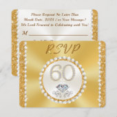 60e Jubileum-uitnodigingen, RSVP met menu of Kaart (Voorkant / Achterkant)