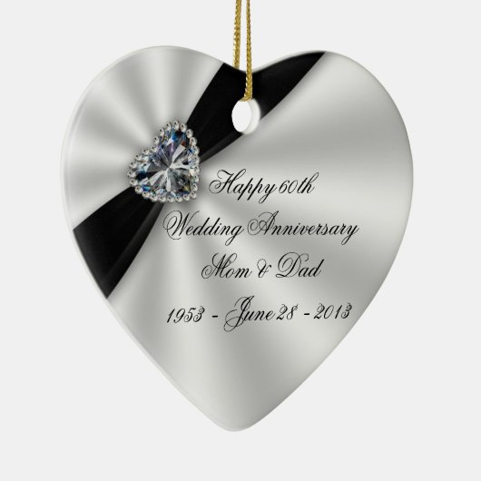 60e Jubileum van bruiloft Ornament hart (Rechts)
