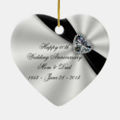 60e Jubileum van bruiloft Ornament hart (Achterkant)